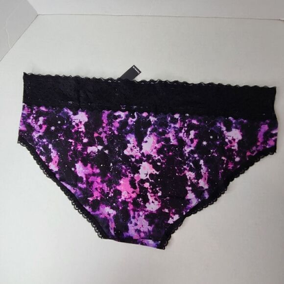 4X 26W Torrid Purple Hipster Panty Tie Dye Galaxy Space Wide Lace Band Mid Rise - Picture 3 of 7